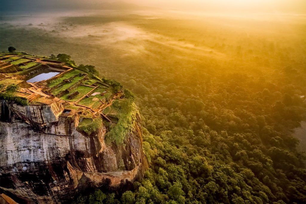 Sigiriya rock fortress at sunset, Sri Lanka